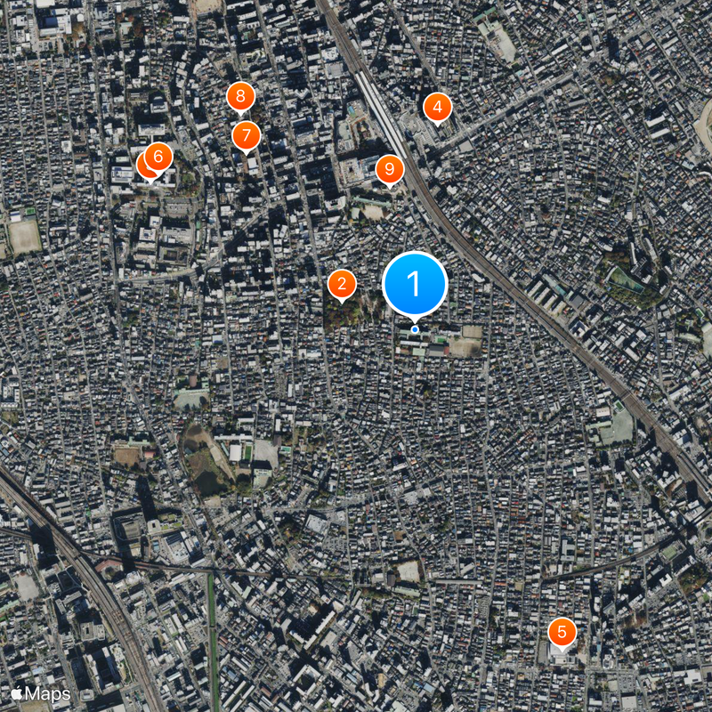 Saitama Prefectural Urawa first Girls' High School Map