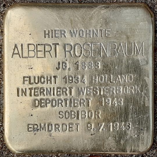 Stolperstein à la mémoire d’Albert Rosenbaum