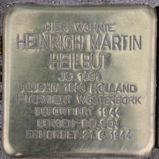 Stolperstein für Heinrich Martin Heilbut