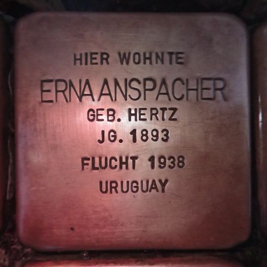 Stolperstein dedicated to Erna Anspacher