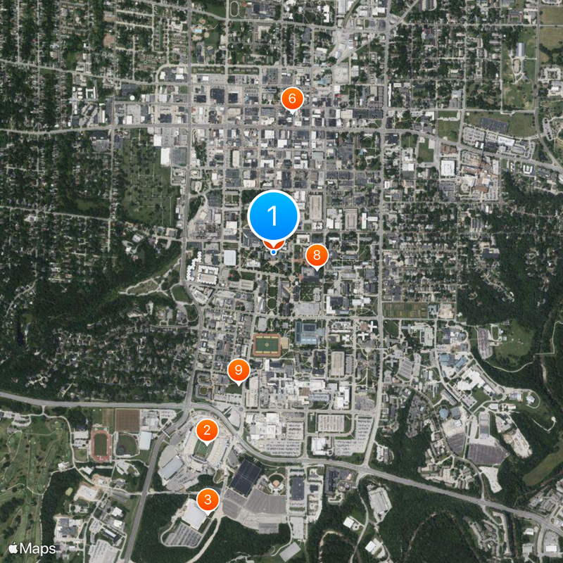 University of Missouri Map