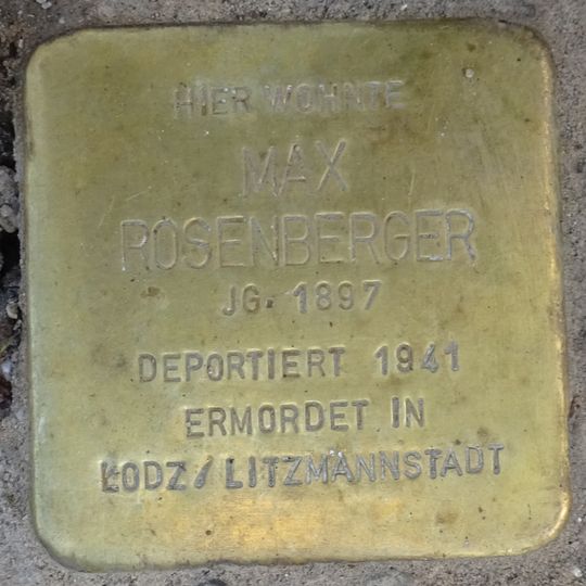 Stolperstein dedicated to Max Rosenberger