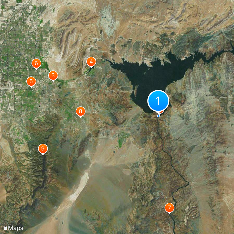 Mike O'Callaghan–Pat Tillman Memorial Bridge Map