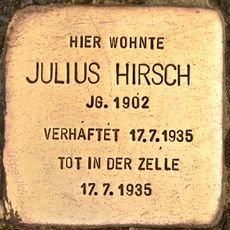 Stolperstein dedicated to Julius Hirsch