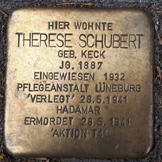 Stolperstein en memoria de Therese Schubert