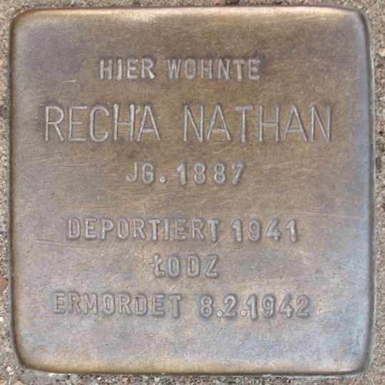 Stolperstein dedicated to Recha Nathan