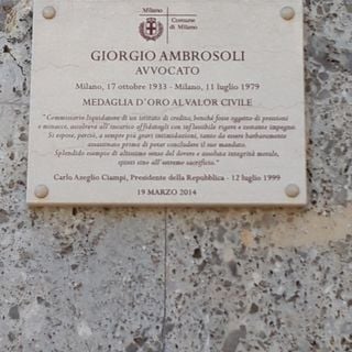 Commemorative plaque to Giorgio Ambrosoli