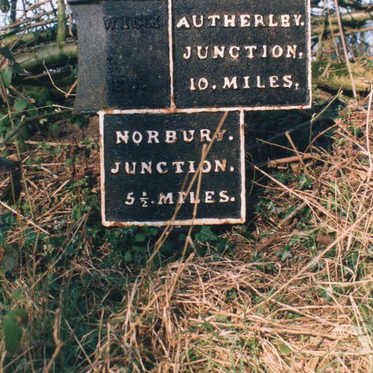 Milepost Shropshire Union Canal 5.5 Miles To South Of Norbury Junction