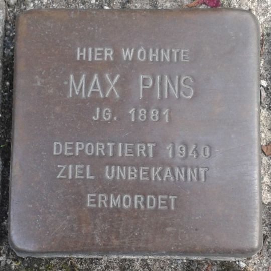 Stolperstein dedicated to Max Pins