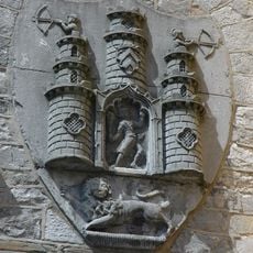Carved cut-limestone shield of Kilkenny City's Coat of Arms, erected in 1812.
