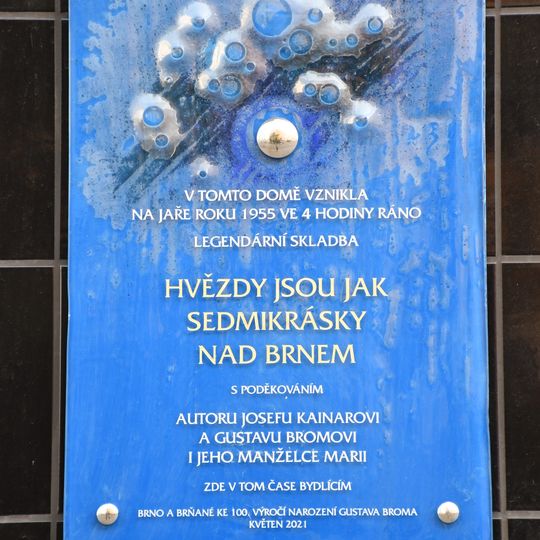 Pamětní deska Gustava Broma a Josefa Kainara
