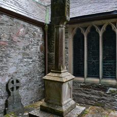 Lantern cross and grave slab immediately south of St Bartholomew's Church