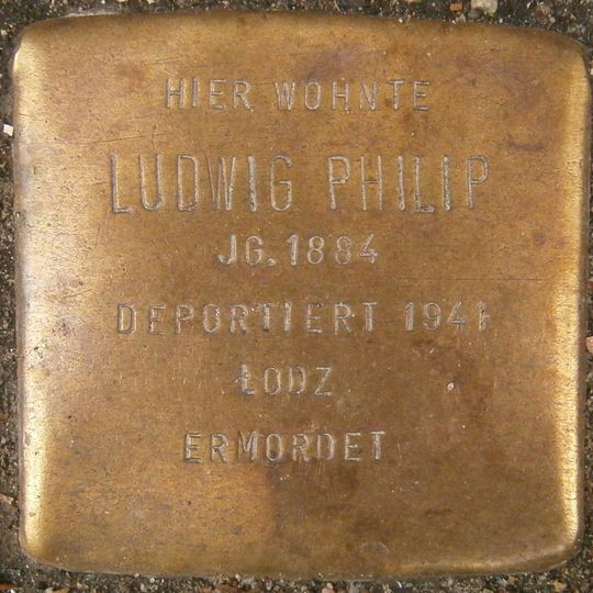 Stolperstein dedicated to Ludwig Philip