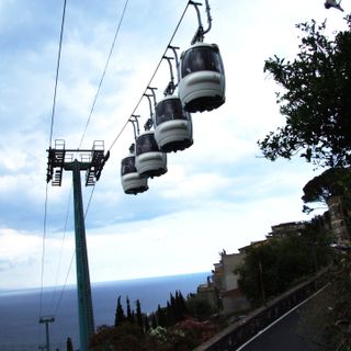 Cable cars in Taormina