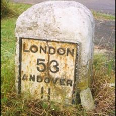 Milestone, Berry Down Court, lane cross roads by Baebourne Berrydown