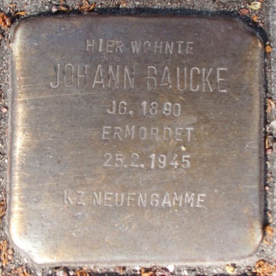 Stolperstein en memoria de Johann Baucke