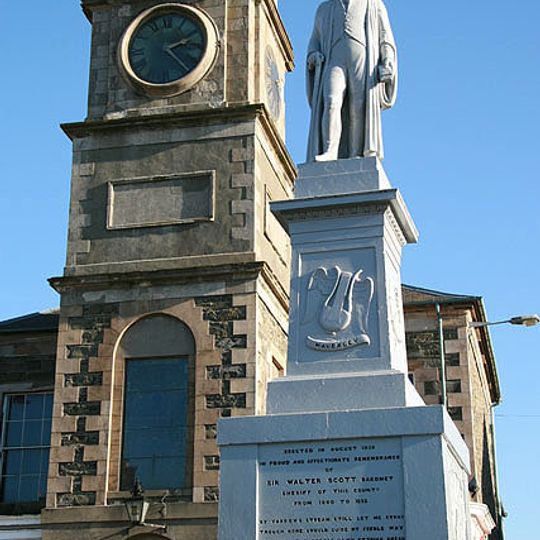 Monument to Sir Walter Scott in the Market Place in Selkirk