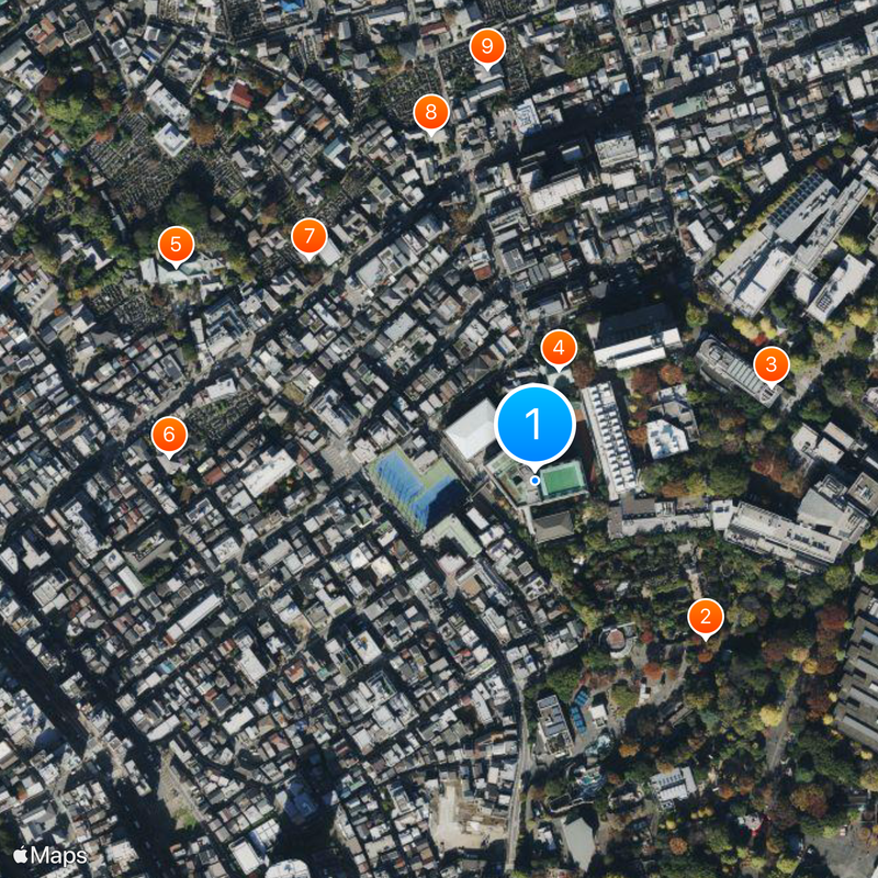Tokyo Metropolitan Ueno High School Map