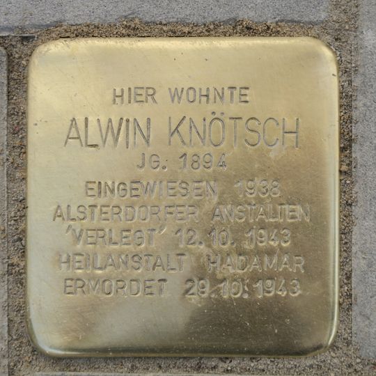 Stolperstein en memoria de Alwin Knötsch
