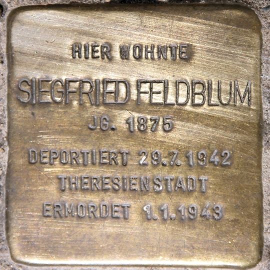 Stolperstein dedicated to Siegfried Feldblum
