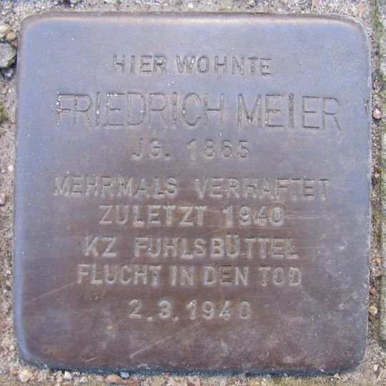 Stolperstein dedicated to Friedrich Meier