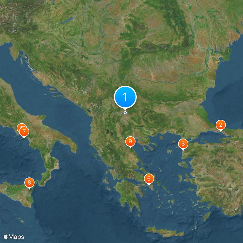 Penisola balcanica Mappa
