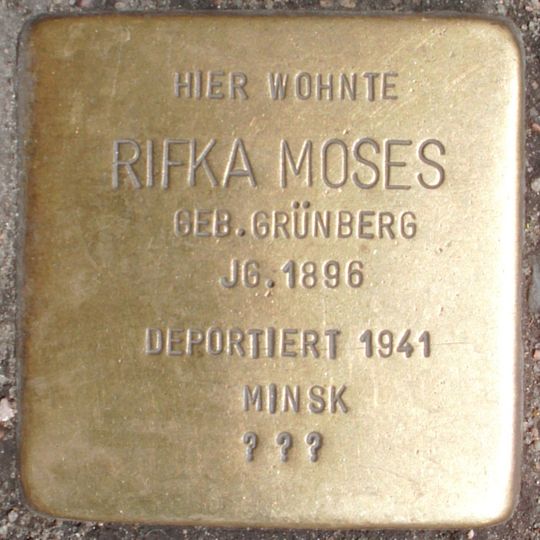 Stolperstein dedicated to Rifka Moses