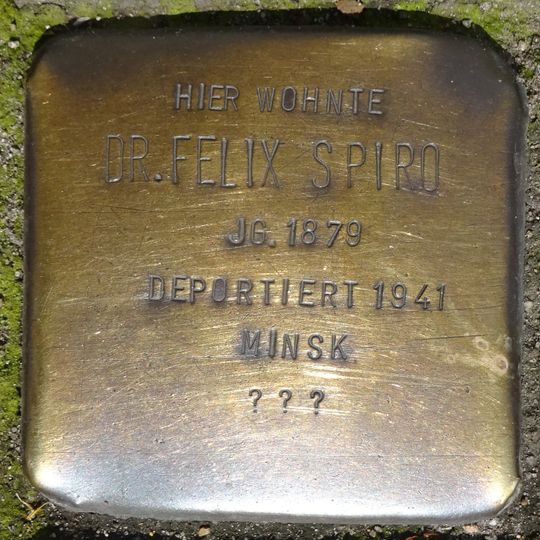 Stolperstein für Dr. Felix Spiro