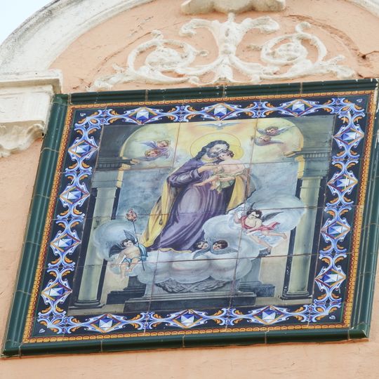 Ceramic panel of Saint Joseph at Ramón y Cajal street