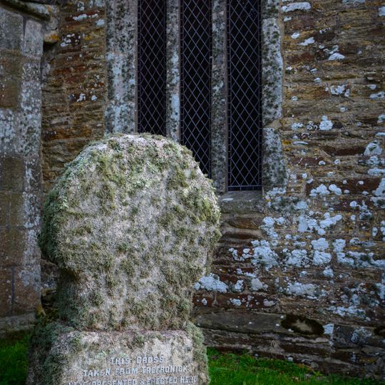Wayside cross in St Allen churchyard, 2m south west of the church
