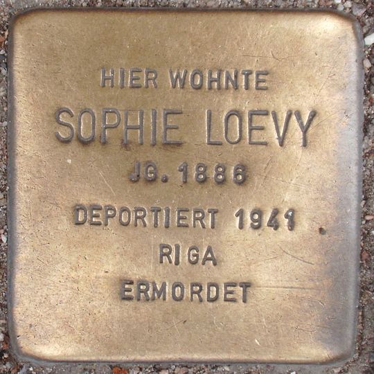 Stolperstein dedicated to Sophie Loevy