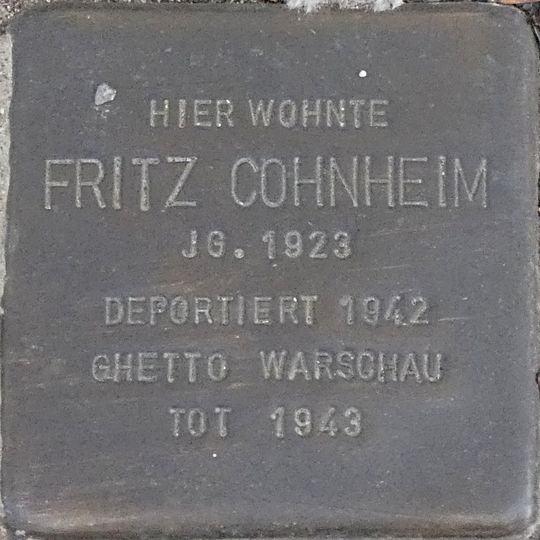 Stolperstein en memoria de Fritz Cohnheim