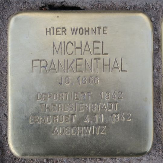 Stolperstein dedicated to Michael Frankenthal