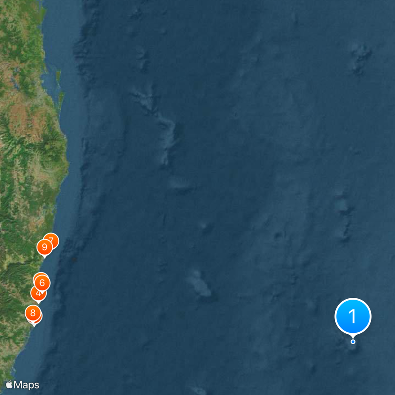 Ball’s Pyramid Mapa