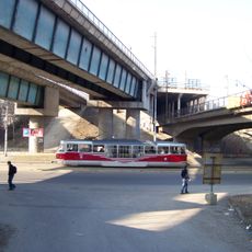 Railway bridges over Sokolovská street near Balabenka