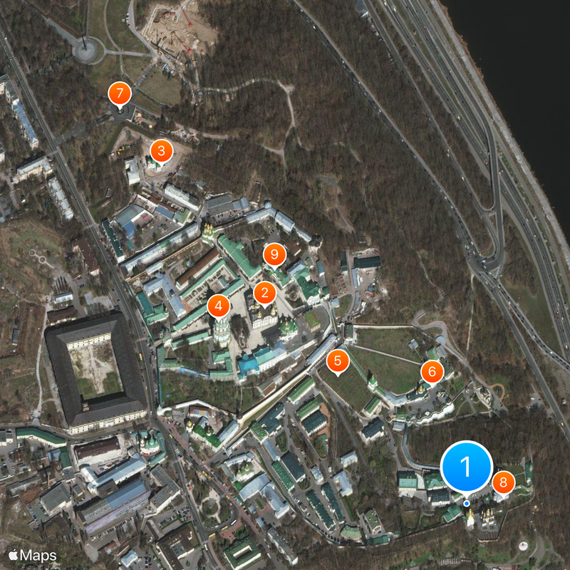 Monasterio de las Cuevas de Kiev Mapa