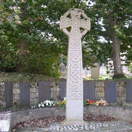 War Memorial Adjoining Churchyard Wall South East of Church of St Piran
