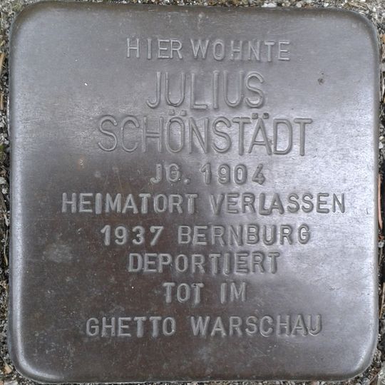 Stolperstein en memoria de Julius Schönstädt