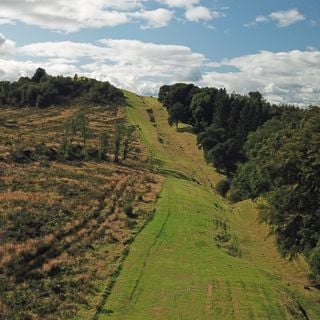 Antonine Wall, Bar Hill, rampart, ditch, fort and Military Way