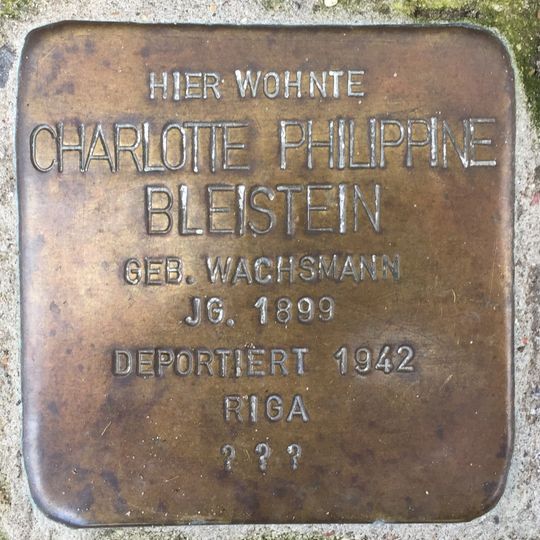 Stolperstein en memoria de Charlotte Philippine Bleistein