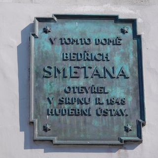 Plaque of Bedřich Smetana's musical school