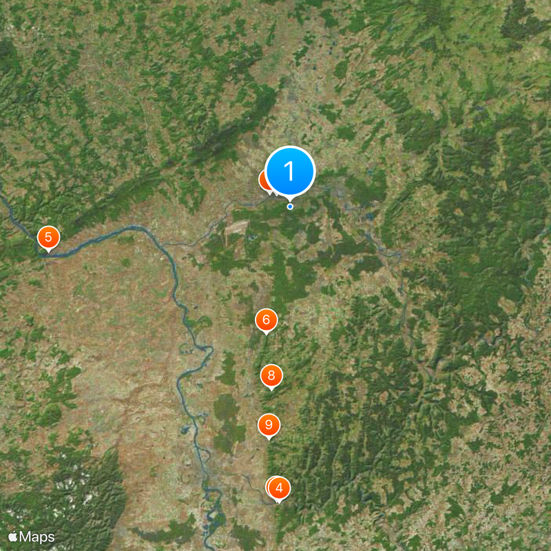 Regierungsbezirk Darmstadt Kaart