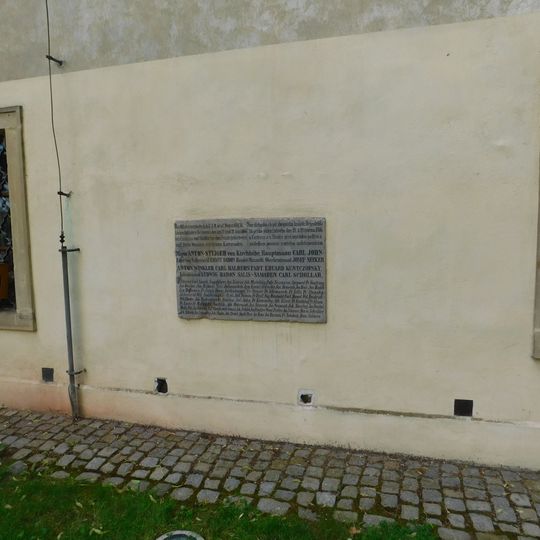 Pamětní deska padlým roku 1866 na hradě v Mladé Boleslavi