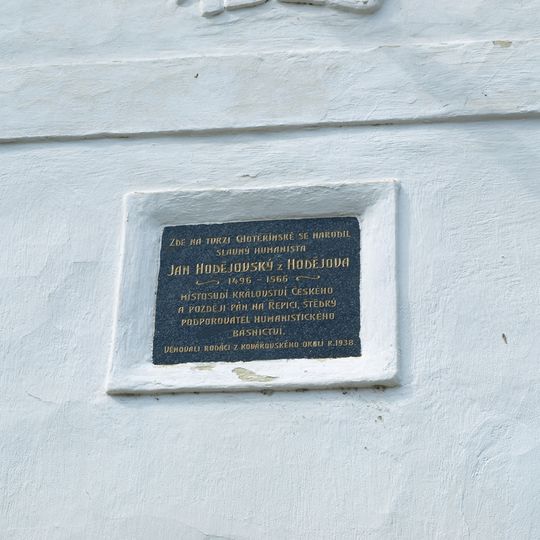 Pamětní deska Jana Hodějovského z Hodějova v Kotýřině