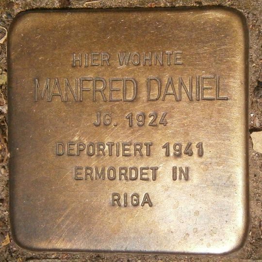Stolperstein dedicated to Manfred Daniel