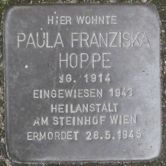 Stolperstein en memoria de Paula Franziska Hoppe