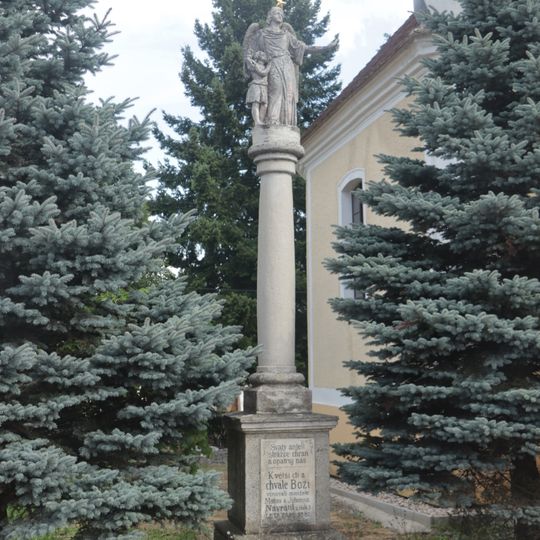Column with statue of angel