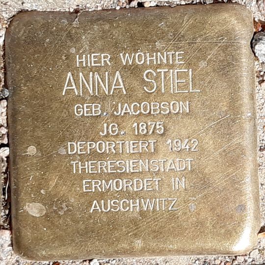 Stolperstein dedicated to Anna Stiel