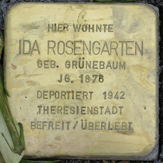 Stolperstein dedicated to Ida Rosengarten