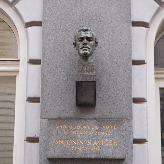 Antonín Slavíček memorial plaque